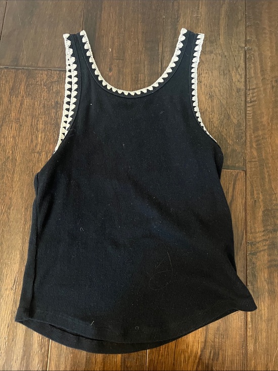 abercrombie kids Other - abercrombie kids Black Ribbed Tank with White Trim